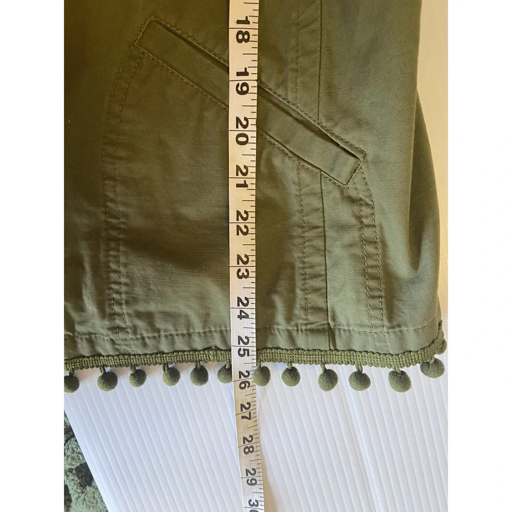 Talbots Jacket‎ Pom Pom Army Green Flap Pockets Gorpcore Lightweight Women's L - Picture 12 of 13